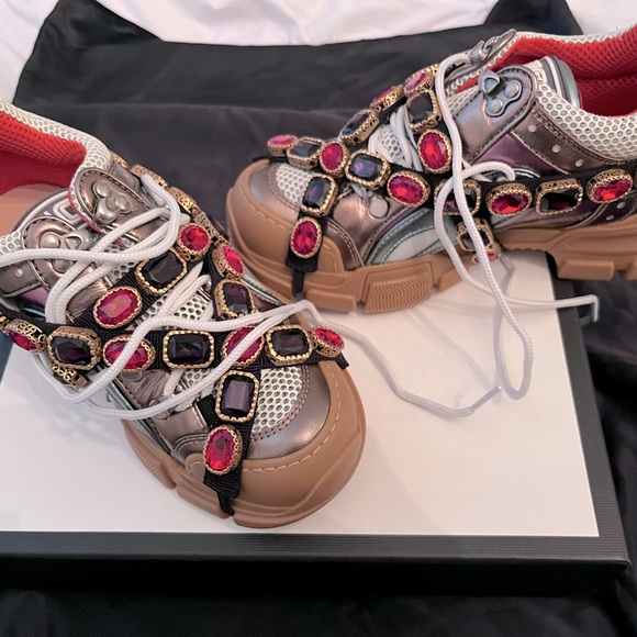 GUCCI Flashtrek chunky sneaker with removable rhinestones. Never worn. - Picture 2 of 10